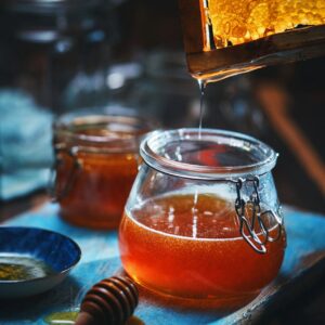 Healthy Honey Slow Dripping from Honeycombs